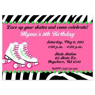  10Th Flat Cards  Skate Party Birthday Invitation 5x7 Flat Cards
