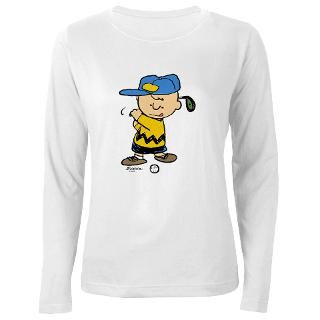 Charlie Brown Golfer Womens Long Sleeve T Shirt