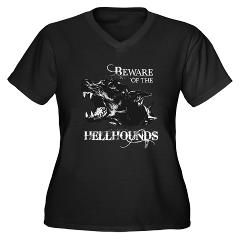 SUPERNATURAL Hellhound Womens Plus Size V Neck Dark T Shirt