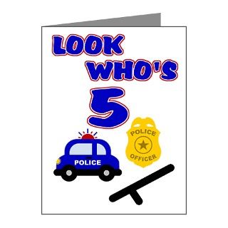 Badge Note Cards  Police Birthday Invitation 5 Note Cards (Pk of 20