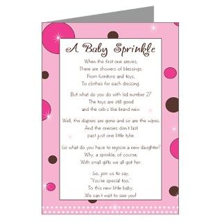  Baby Greeting Cards  Baby Sprinkle Pink & Brown Invitations (20