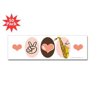 peace love saxophone sax bumper sticker 50 pk $ 189 99