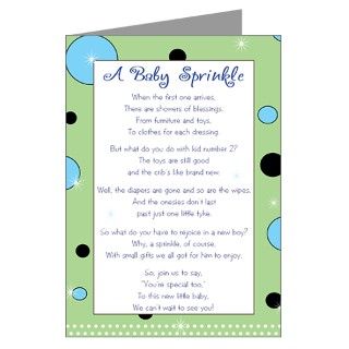 Gifts  Baby Greeting Cards  Green & Blue Sprinkle Invitation (10