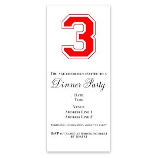 Varsity Font Number 3 Red Invitations by Admin_CP4328520
