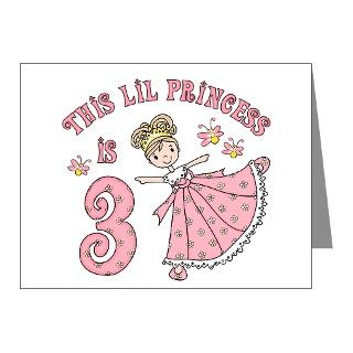 Note Cards  Pretty Princess 3rd Birthday Invitations (20 pk