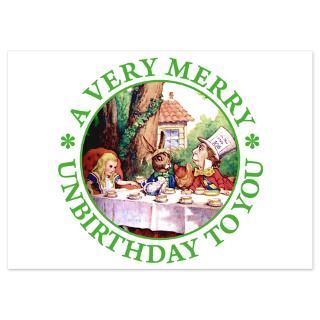 Alice Gifts  Alice Flat Cards  ALICE MAD HATTER unbirthday green