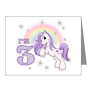 Gifts  3 Note Cards  Pretty Pony 3rd Birthday Invitations 10 Pk