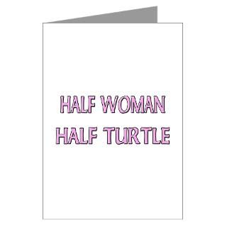 Half Woman Half Turtle Greeting Cards (Pk of 10) for