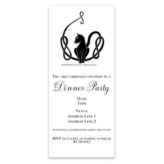 Black knot tailed cat Invitations by Admin_CP4959364