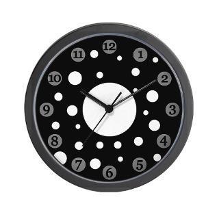 Black Polka Dot Clock  Stripes, Polka Dots, and Plaids (18)  Clock O