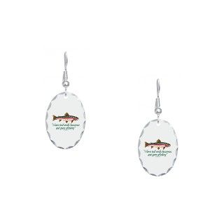 Art Gifts  Art Jewelry  Trout Fishing Earring Oval Charm