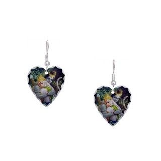 Deities Gifts  Deities Jewelry  Hanuman Earring Heart Charm