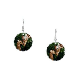 Animal Gifts  Animal Jewelry  Giraff Earring Circle Charm