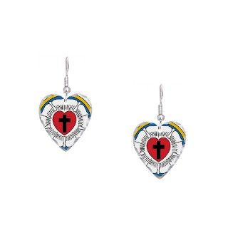Christian Gifts  Christian Jewelry  Luthers Rose Earring Heart