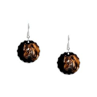 Animal Gifts  Animal Jewelry  Bengal Tiger Earring Circle Charm