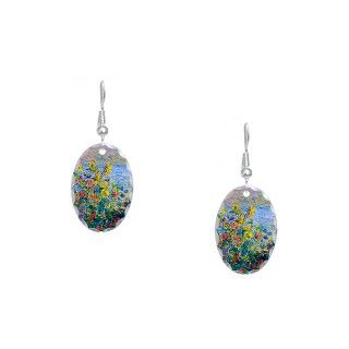 Art Gifts  Art Jewelry  Monet   Flower Beds Earring Oval Charm