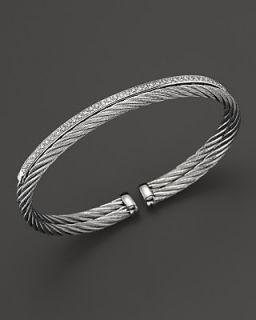 Charriol Classique Collection Nautical Cable Bangle with Diamonds, .19