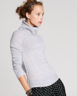 Aqua Cashmere Sweater   Turtleneck with Exposed Seams