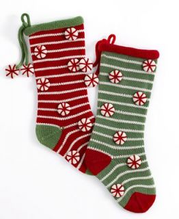 Jabara Christmas Stocking, Knit Peppermint Stripe