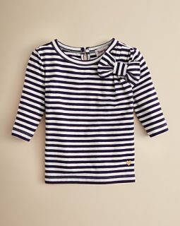 Couture Girls Three Quarter Sleeve Autumn Stripe Bow Top   Sizes 7 14