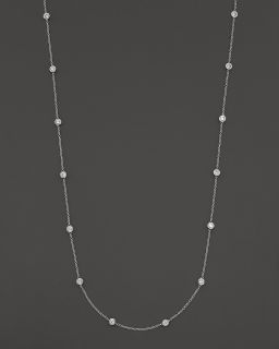 Diamond Station Necklace in 18 Kt. White Gold, 1.0 ct. t.w