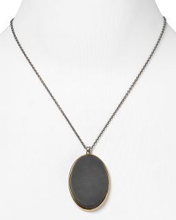 and James Matte Onyx Gold Pendant Necklace, 18