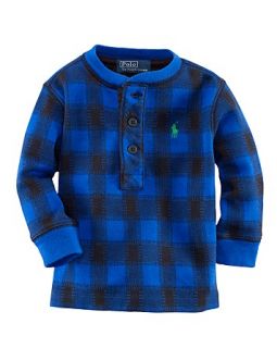 Infant Boys Buffalo Check Henley   Sizes 9 24 Months