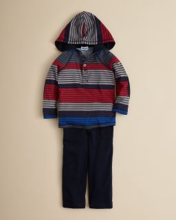 Stripe Hooded Henley & Pant Set   Sizes 3 24 Months