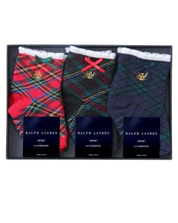  Assorted Plaid Socks Gift Box   Sizes 6 24 Months