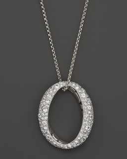 Pendant on Chain Necklace with White Sapphires, 36