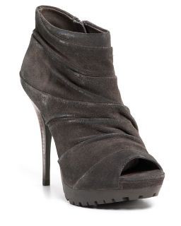 Miss Sixty Jaiden2 Suede Ruched Peeptoe Booties