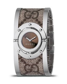 Gucci Twirl Collection Stainless/Fabric Bangle Watch, 23.5 mm