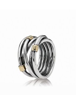 PANDORA Ring   Sterling Silver & 14K Gold Rope