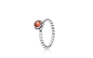 blooms july price $ 45 00 color silver carnelian size select size 6 7