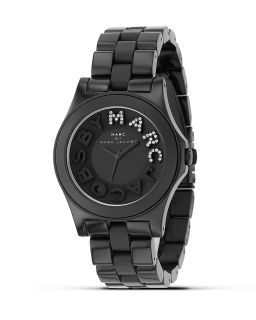 Rivera Black Plastic Watch with Glitz Logo, 40 mm
