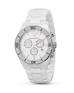Emporio Armani White Ceramic Watch, 43mm