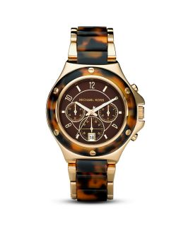 Michael Kors Round Tortoise & Gold Tone Watch, 42mm