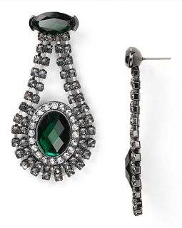aqua chain crystal oval drop earrings orig $ 48 00 sale $ 24 00