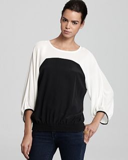 Tegan Top   Color Block Silk