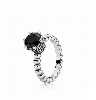 PANDORA Ring   Sterling Silver & Melanite