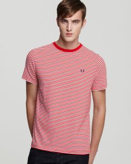 fred perry stripe crewneck tee price $ 60 00 color red size select