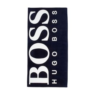 BOSS HOME for HUGO BOSS Logo Beach Towel, Pea Coat