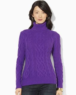 Lauren Ralph Lauren Petites Cable Knit Turtleneck Sweater