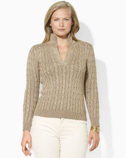 mockneck metallic cable knit sweater orig $ 95 00 was $ 47 50 now