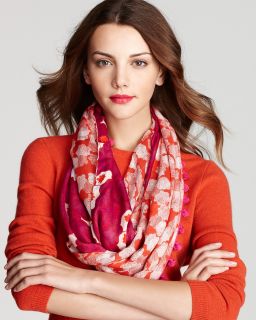 DIANE von FURSTENBERG Printed Infinity Scarf with Poms