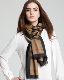 Burberry Haymarket Color Border Scarf