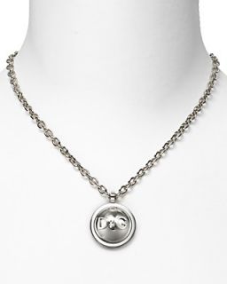 Jewels Logo Button Pendant Necklace, 16L