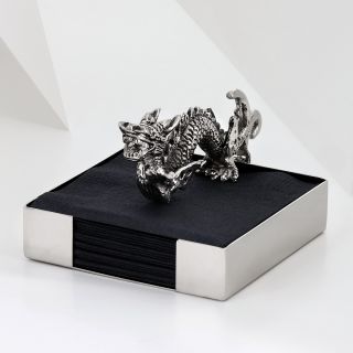 natori dragon napkin holder price $ 110 00 color stainless steel
