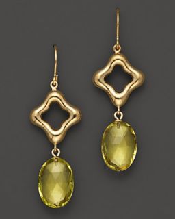 Oro Verde Drop Earrings Set In 14K Yellow Gold