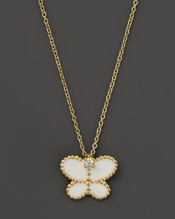 Roberto Coin 18K Yellow Gold Diamond and White Enamel Butterfly